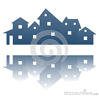 Houses silhouettes vector. Vector Illustration