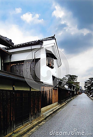 Houses and storehouse, Shinmachi Street, Omi-Hachiman, Japan Stock Photo