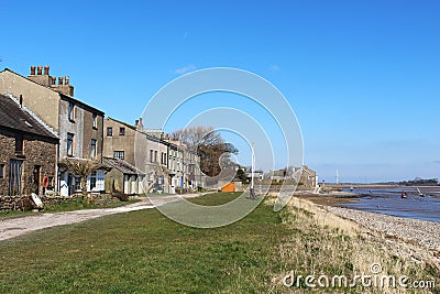 Houses at Sunderland Point by River Lune estuary Stock Photo
