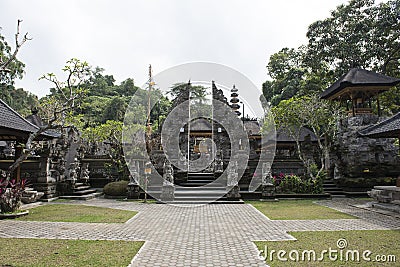 Houses temples in Ubud, Bali Stock Photo