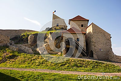 Houses from the top of Rupea Fortress from Brasov County, Romania Stock Photo