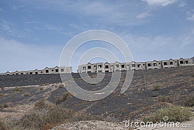 Houses under construction in Arrecife Editorial Stock Photo