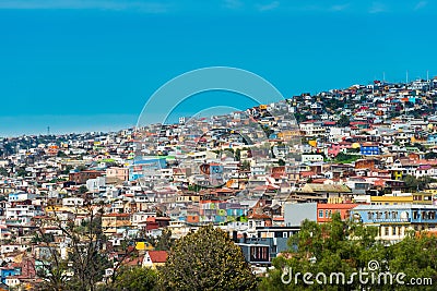 Houses on Valparaiso Stock Photo