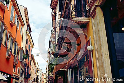 houses on Venice street in Italy during quarantine Stock Photo