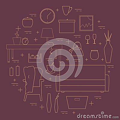 Houseware elements. Vector Illustration