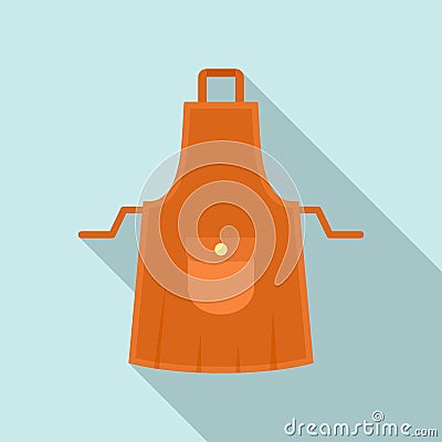 Housewife apron icon, flat style Cartoon Illustration