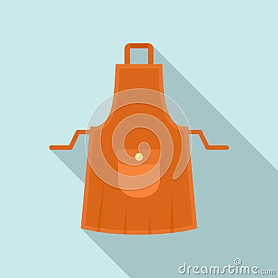 Housewife apron icon, flat style Vector Illustration