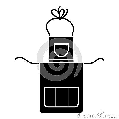 Housewife apron icon, simple style Vector Illustration