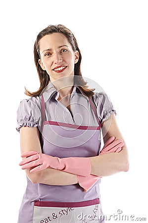 Housewife, cleaning lady Stock Photo