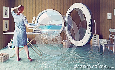 Housewife dreams Stock Photo