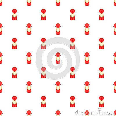 Housewife dress with apron pattern, cartoon style Vector Illustration