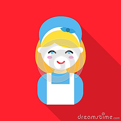 Housewife flat icon. Illustration for web and mobile design. Vector Illustration