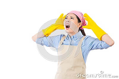 Housewife having a calamity at home Stock Photo