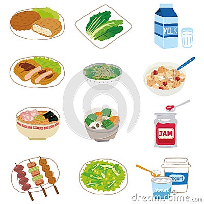 Housewife ingredients food Vector Illustration