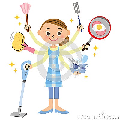 Housework and housewife Stock Photo