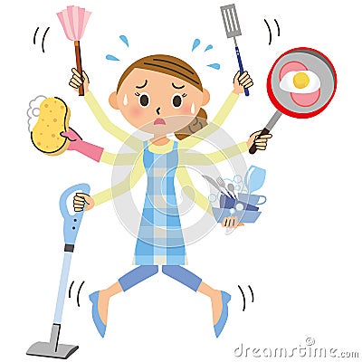 Housework and housewife Stock Photo