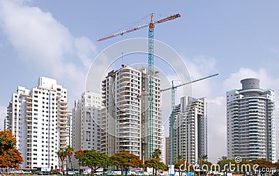 Housing construction of houses in a new area of the city Holon in Israel Stock Photo