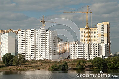 Housing construction in Moscow region Stock Photo