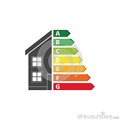 Housing energy efficiency, House and energy efficiency concept Vector Illustration