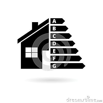 Housing energy efficiency icon, House and energy efficiency concept Vector Illustration