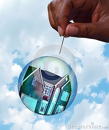 Housing market bubble concept Stock Photo