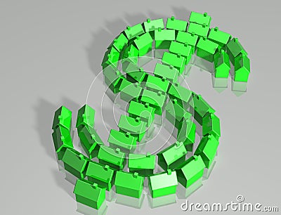 Housing market dollar symbol Stock Photo