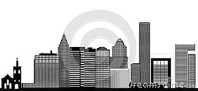 Houston city skyline Vector Illustration