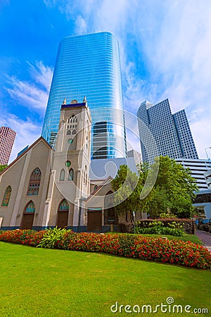 Houston cityscape Antioch Church in Texas US Stock Photo