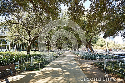 Houston Discovery green park in downtown Stock Photo