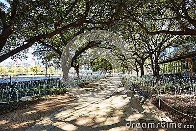 Houston Discovery green park in downtown Stock Photo