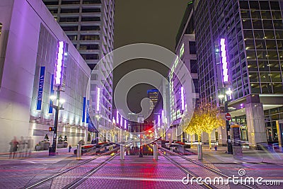 Houston downtown at night, Texas, USA Editorial Stock Photo