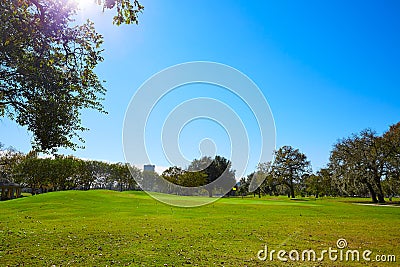 Houston Hermann park conservancy grass Stock Photo