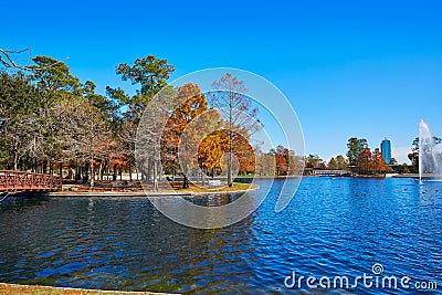 Houston Hermann park Mcgovern lake Stock Photo