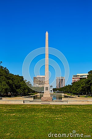 Houston Hermann park Pioneer memorial obelisk Stock Photo