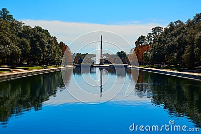 Houston Hermann park Pioneer memorial obelisk Stock Photo