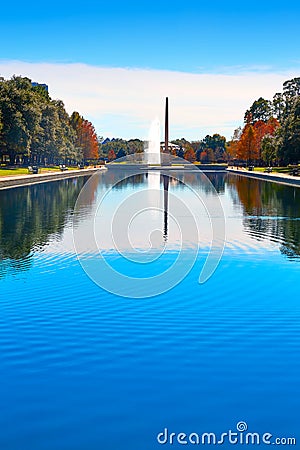 Houston Hermann park Pioneer memorial obelisk Stock Photo