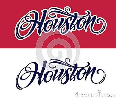 Houston lettering in tattoo style Vector Illustration