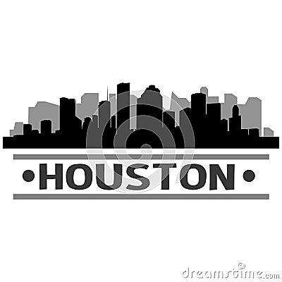 Houston Skyline City Icon Vector Art Design Vector Illustration