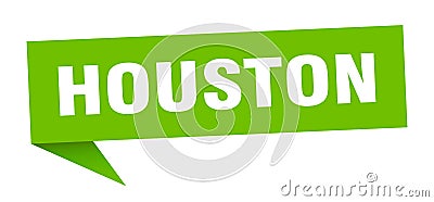 Houston sticker. Houston signpost pointer sign. Vector Illustration