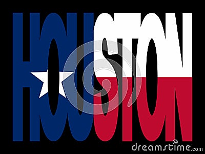 Houston with Texan flag Vector Illustration