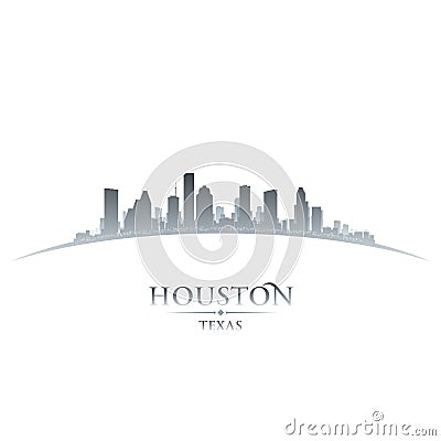 Houston Texas city skyline silhouette white background Vector Illustration