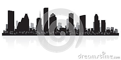 Houston Texas city skyline silhouette Vector Illustration