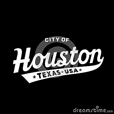 Houston Texas lettering design. City of Houston typography design. Vector and illustration. Vector Illustration