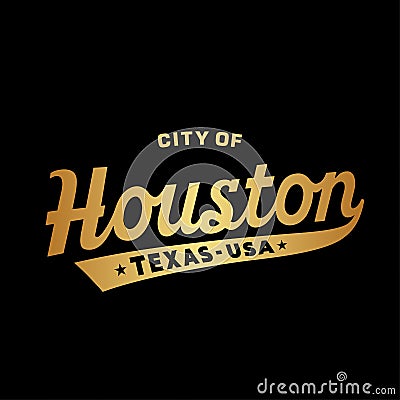 Houston Texas lettering design. City of Houston typography design. Vector and illustration. Vector Illustration