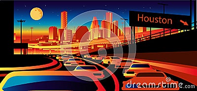 Houston Texas skyline Vector Illustration