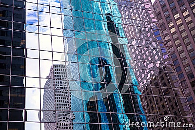 Houston Texas urban city with modern mirror skyscapers Stock Photo