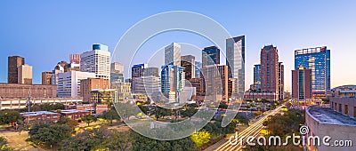 Houston, Texas, USA downtown park and skyline Stock Photo