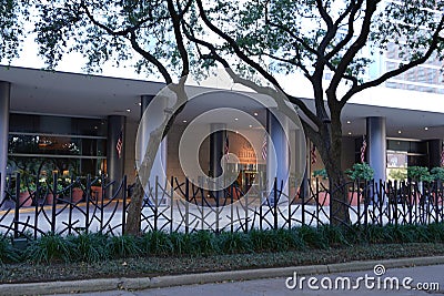 Houston, TX - October 29, 2020: Downtown Hotel Hilton Houston Americas on the Avenida de las Americas. Photo images Editorial Stock Photo