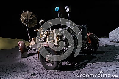 Houston, TX/USA - circa July 2013: Space rover used for moon exploration in Lyndon B. Johnson Space Center, Houston, Texas Editorial Stock Photo