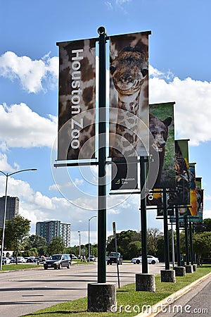 Houston Zoo, located within Hermann Park, in Houston, Texas Editorial Stock Photo